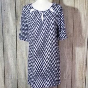 Anthropologie Blue Pattered Flowy Mini Dress